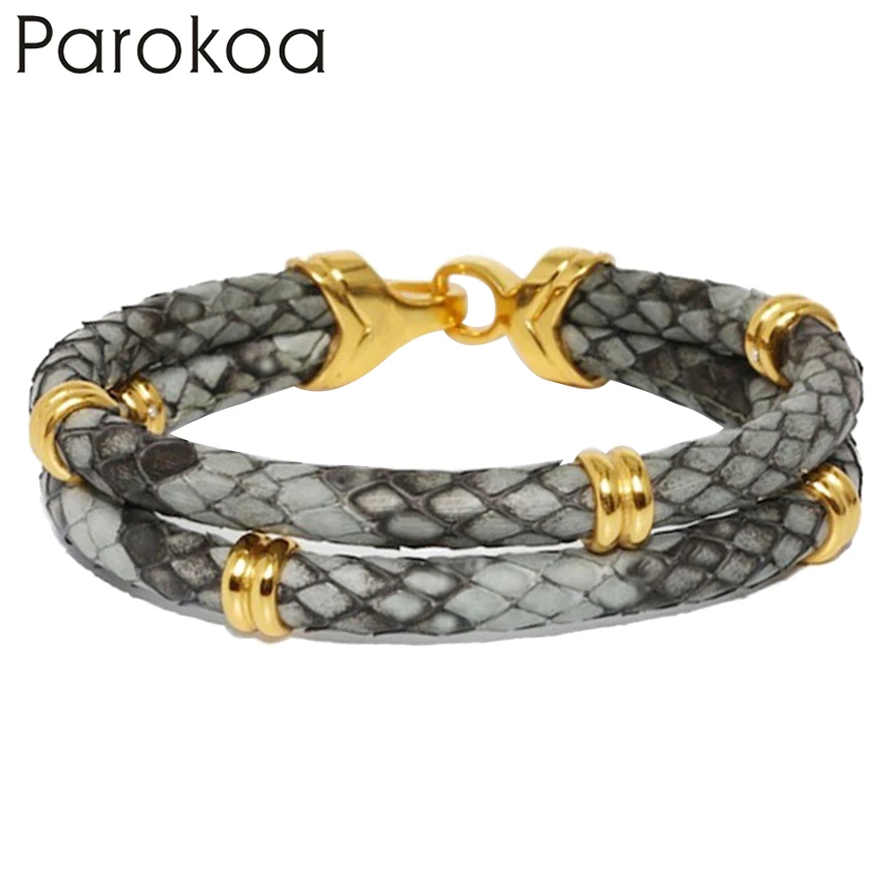 Fashion jewelry genuine snake skin bracelet pythone leather bangle for