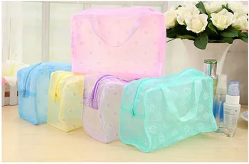 

New Fashion Women Transparent PVC Makeup Bag Travel Portable Cosmetic Toiletry Bag Waterproof Storage Bag W7331