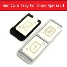 Подлинный одиночный и Daul лоток для sim-карты разъем для Sony Xperia L1 G3311 G3313 слот для sim-карты лоток держатель считыватель запасные части