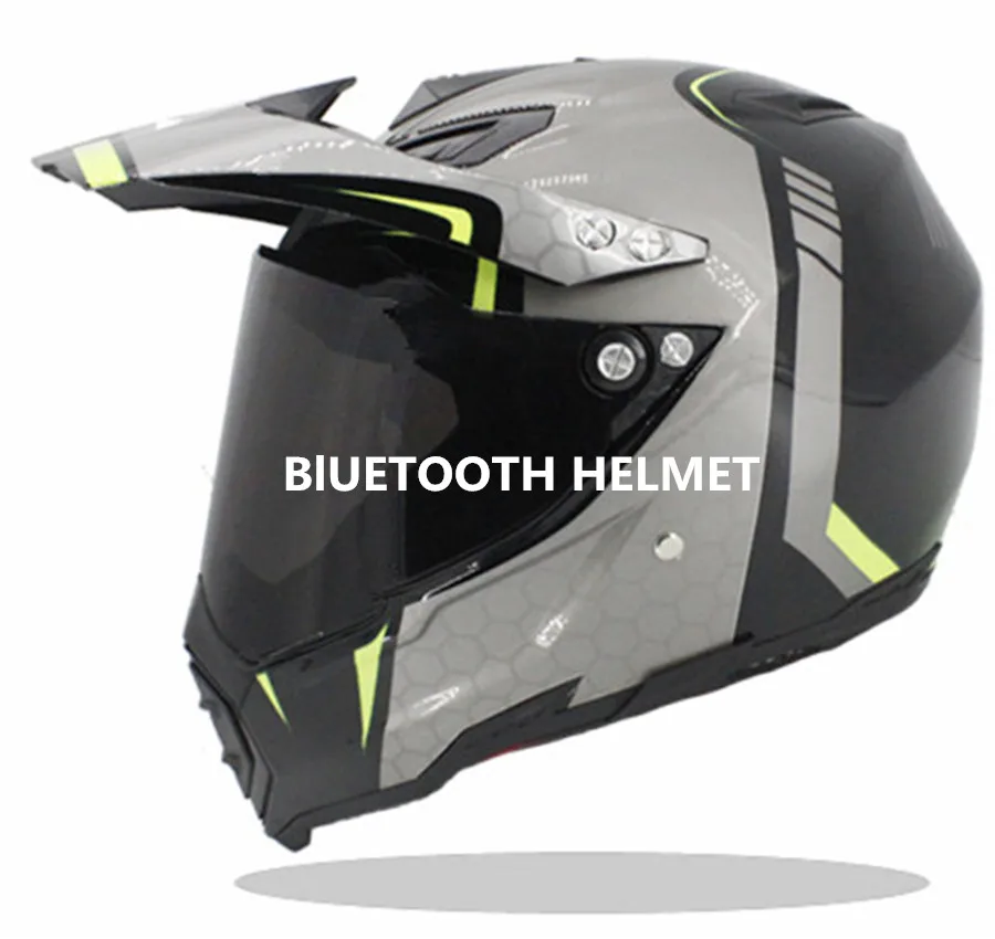 

Motorcycle Bluetooth Helmets dark Visors Full Face Helmet Built-in Integrated Intercom FM radio,Waterproof,XL,Matte Black