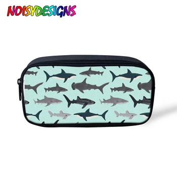 

NOISYDESIGNS Functional Bag Cosmetic Bag Case Children Students Pencil Bag Kawaii Shark Printing Makeup Organizers Toiletry Bag