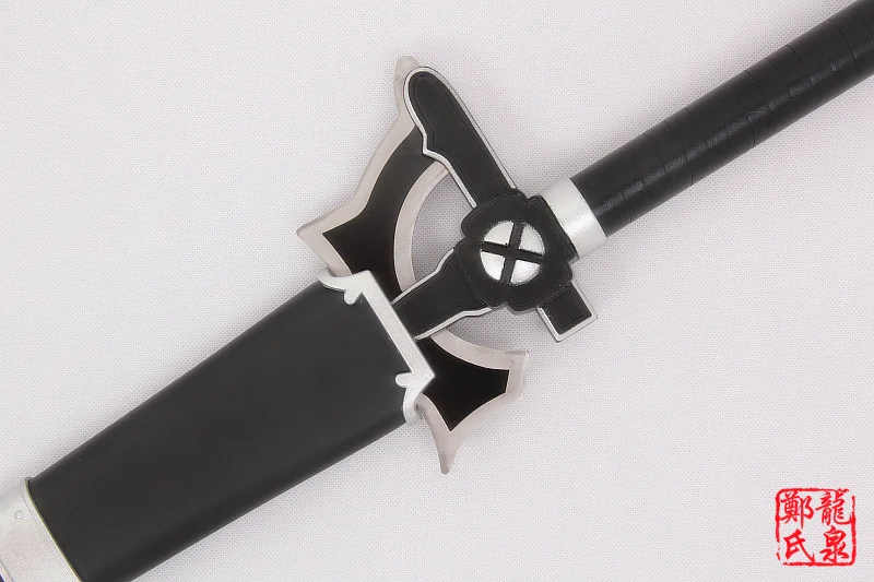 SAO Kirito Elucidator Реплика меч искусство онлайн косплей реквизит деревянные ножны декоративные не острые абсолютно новые-настоящее стальное лезвие - Цвет: Anime Sword