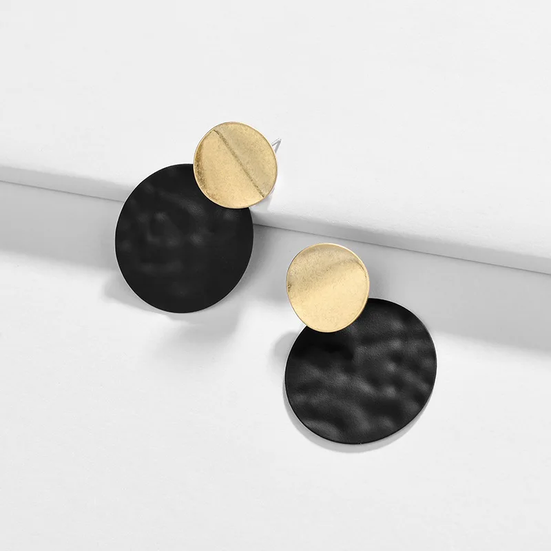 

Fashion Jewelry Colored Disc Round Drop Earring Jewelries Wholesale Women Dangle Earrings