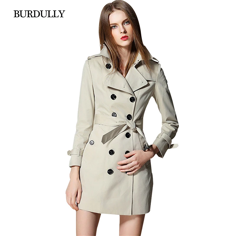 Taille Pour Abrigos D'hiver Automne Les Survêtement Mujer Boutonnage Femmes Double Grande Elegante Longue Burdully Manteau Tranchée Apricot OzxwdnIFqF