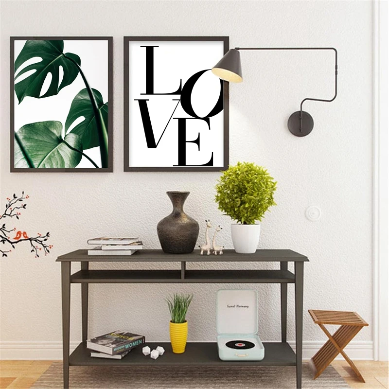 Us 2 57 20 Off Word Love Canvas Art Print Bedroom Wall Decor Scandinavian Modern Canvas Painting Prints Romantic Home Decor In Painting