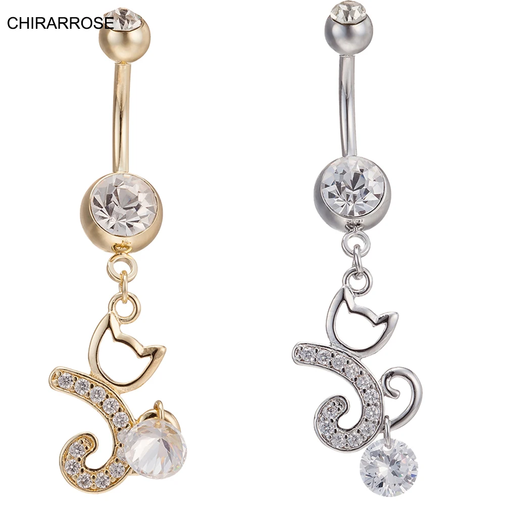 New Fashion Woman's Tassel Long Belly Button Rings Bar Surgical