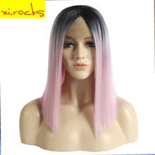 Xi.rocks Ombre Full Front Lace Wigs For Women Synthetic Front Lace Wig Pre-Plucked Hairline Straight False Hair Glueless Wigs Xi.rocks Ombre Full Front Lace Wigs For Women Synthetic Front Lace Wig Pre-Plucked Hairline Straight False Hair Glueless Wigs