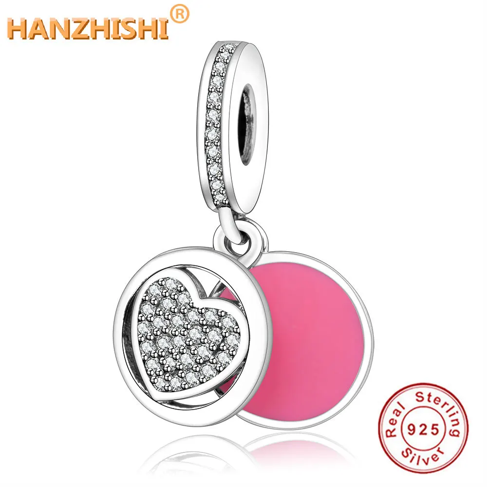 

2017 Summer Collection DIY Fits Original Pandora Charm Bracelet 925 Sterling Silver Beads Heart Dangle Charms With CZ Enamel