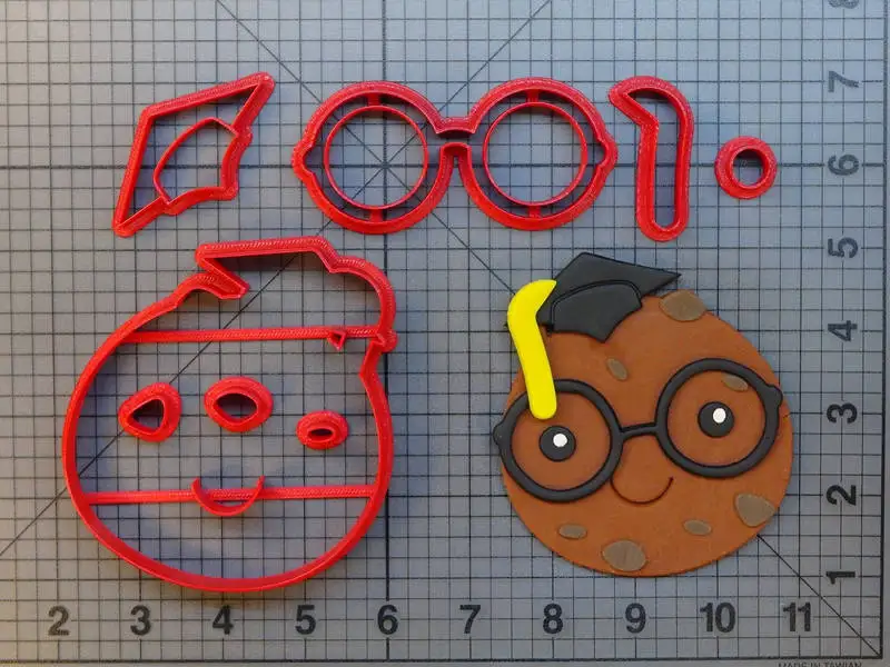 Выпускной резак для печенья, мастики форма для кекса резак сделано 3D печатных Куба Тетраэдр Набор ножей для торта инструменты в форме печенья - Цвет: Graduation  5 inch