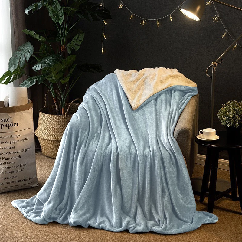 

2019 Newest 2 In 1 Throw Blanket Flannel & Lamb Cashmere Winter Bedding Duvet Cover Summer Blanket Plaid Soft Smooth Classic