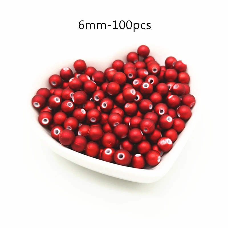 Red Matte Acrylic Beads