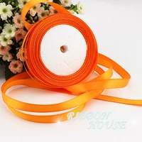 (25 yards/roll) 3/8″ (10mm) Orange Red Single Face Satin Ribbon Webbing Decoration Gift Christmas Ribbons
