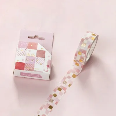 Kawaii Sakura Cat серия декоративная клейкая лента золотой штамп васи лента DIY Скрапбукинг маскирующая лента школьные офисные принадлежности - Цвет: 03