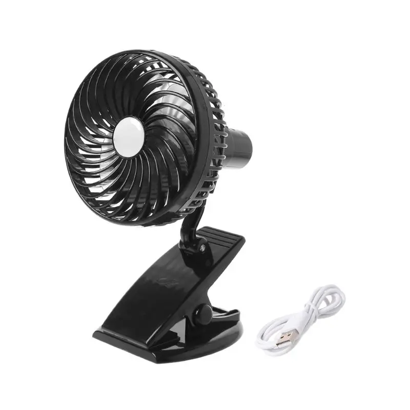 Мини USB ElectricFan360 горизонтальное вращение для Детские коляски летний охлаждающий вентилятор Перезаряжаемые Батарея 4 лопасти беззвучный