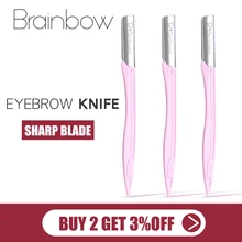 Brainbow, 3 шт./5 шт., триммер для бровей, острый нож для макияжа, бритва для лица и волос, набор для удаления лезвий, бритва для бровей, для макияжа, косметические инструменты