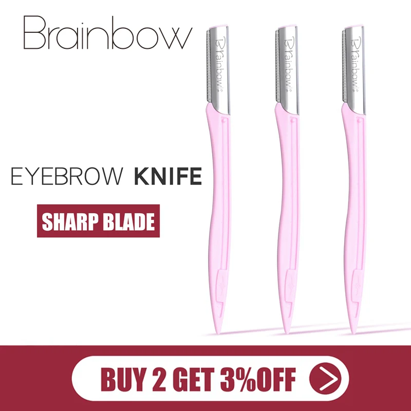 

Brainbow 3PC/5PC Eyebrow Trimmer Sharp Makeup Knife Face Hair Razors Blade Remover Set Eye Brow Shaver For Makeup Cosmetic Tools