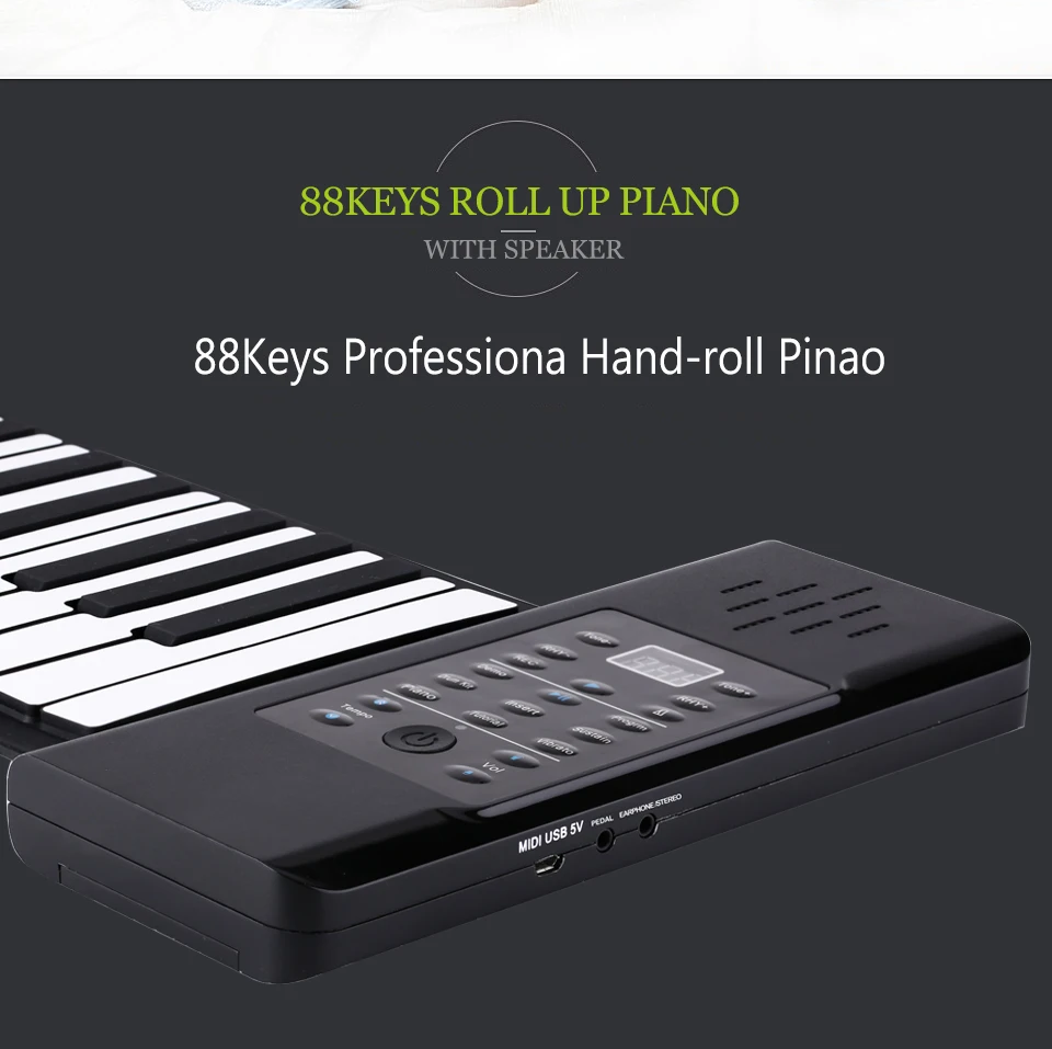 Купить 88 ключевых электронная клавиатура midi roll up piano для ...