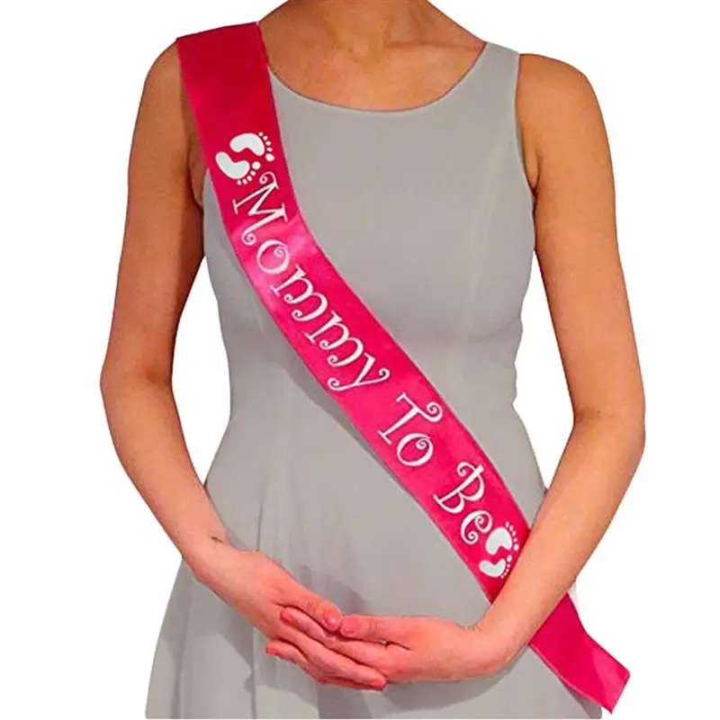 FunPa Satin Sash Mommy To Be Letter Footprint Party Sash Decorative