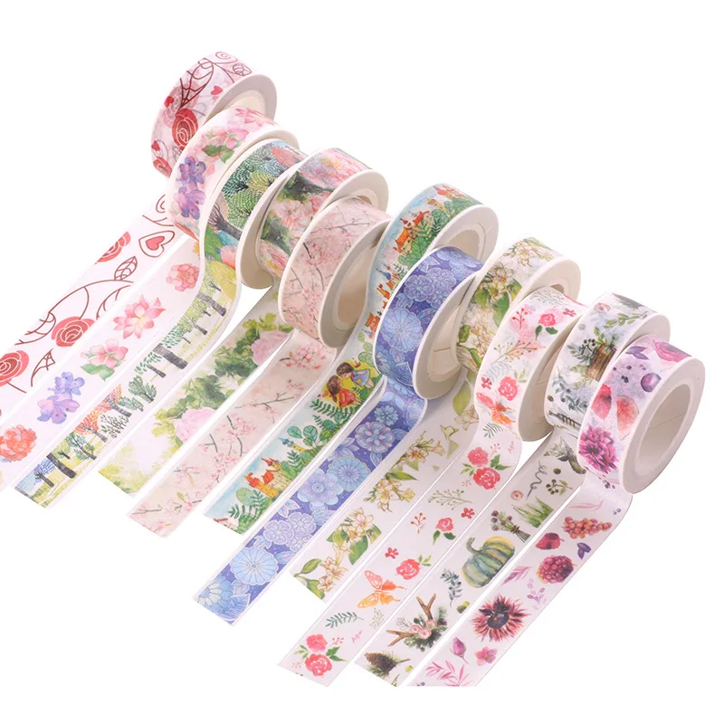 

1pcs [BZNVN] original and Washi tape, flowers, watercolor, hand tearing traceless hand diaries, decorative stickers strip