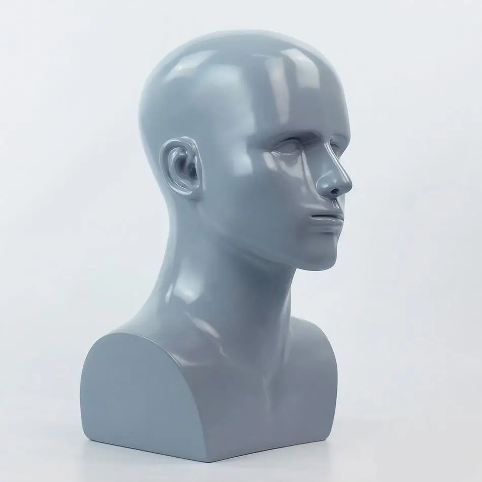 High Quality Fiberglass Male Mannequin Head For Wig,Sunglass And Hat Display 