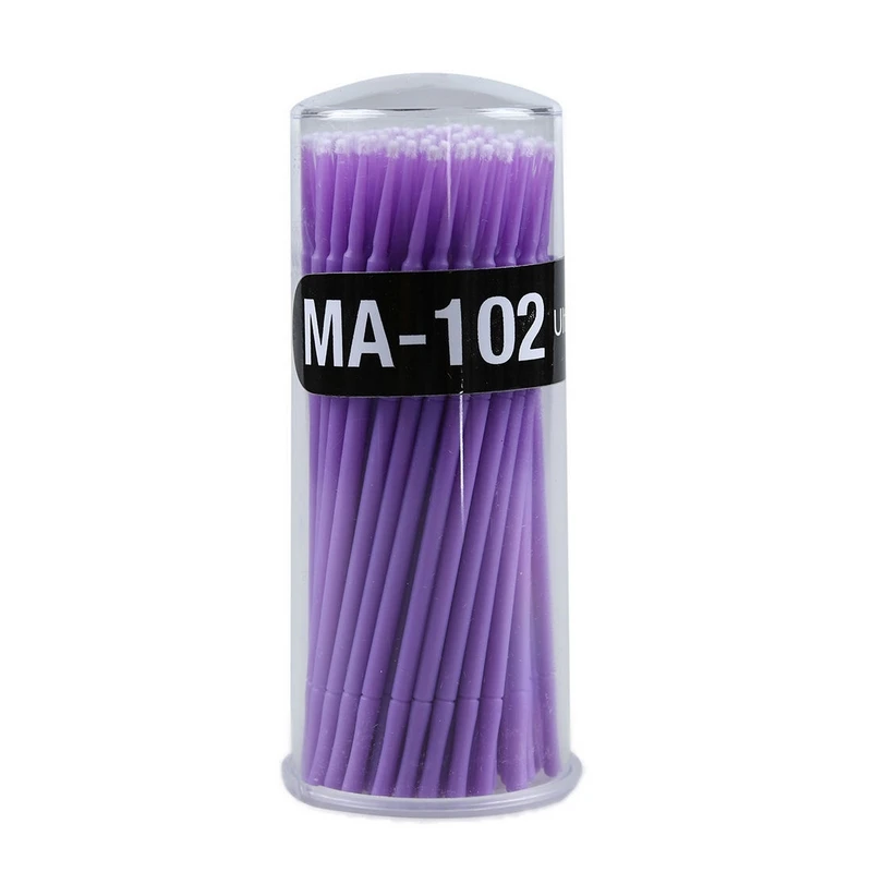 100pcs Plastic Handle Microbrush Disposable Extension Eyelash Mascara Applicator for Lash Brush Tool