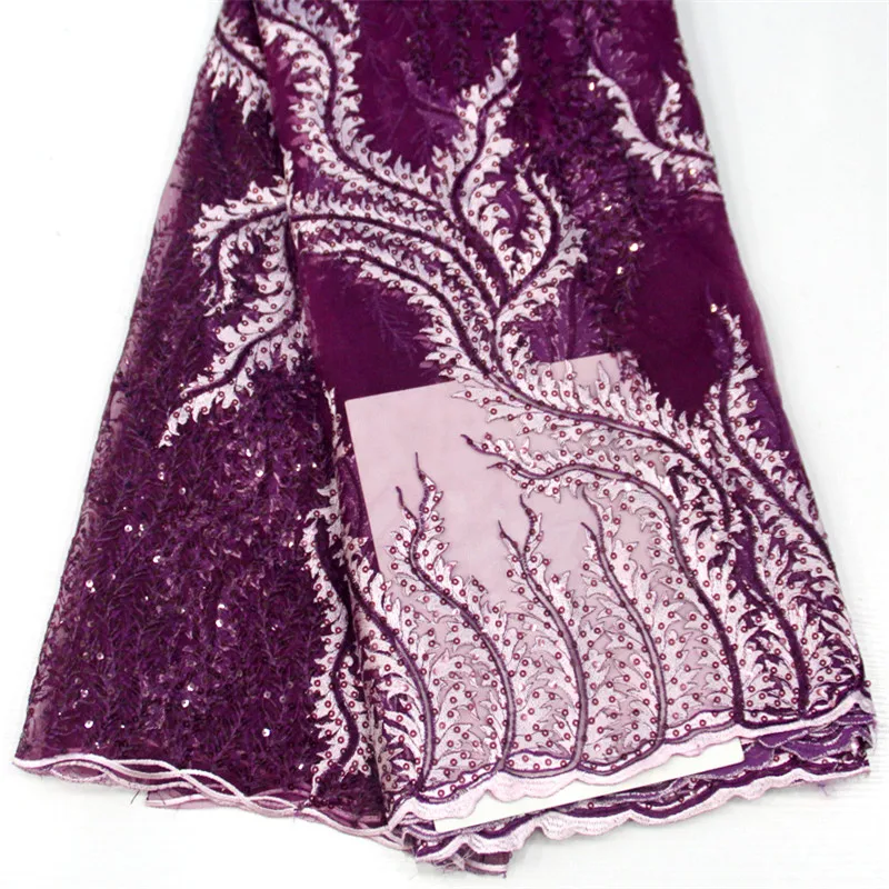 

Sequin Mesh Net Lace Fabric High Quality French Lace Burgundy African Net Lace Nigeria Bridal Net Lace Fabric for Women X1439