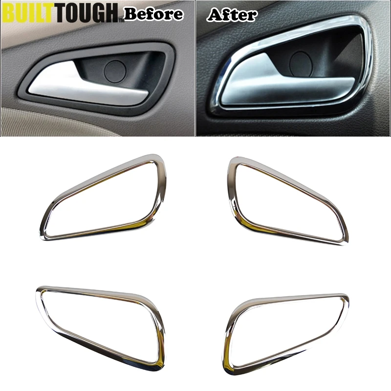 Chrome Interior Door Handle Cover Fit For Ford Focus Mk3 2012 2013 2014