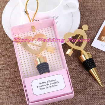 

(10 Pieces/Lot) Newest Wedding party gift of Cupid's Arrow Gold Bottle Stopper Favors for Bridal shower Wedding and Party Favors