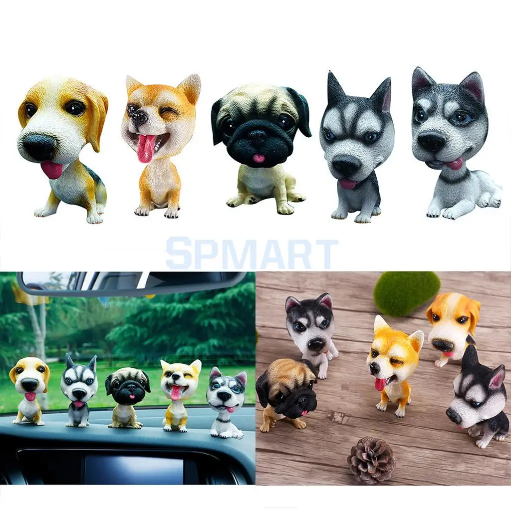 5 Options Lovely Lifelike Shaking Head Doll Nodding Dog Bobbing Puppy Toys Model Car Home Decor Ornaments Auto Accessories