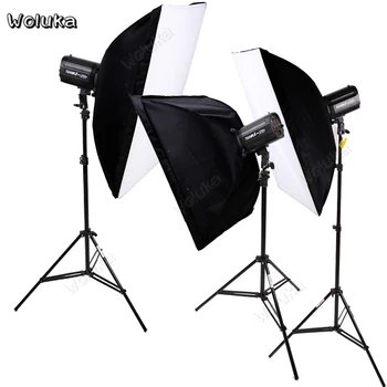 

600Ws Strobe Studio Flash Light Kit 3pcs 200Ws Photographic Lighting - Strobes, Light Stands, Soft Box CD50 T10 Y