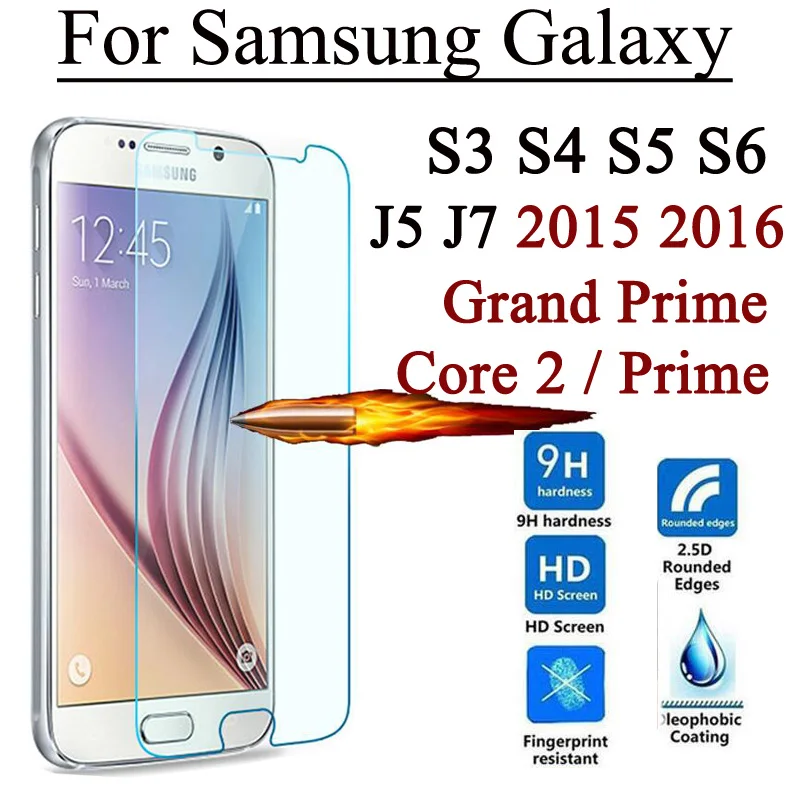 2.5D 9H защита для экрана закаленное стекло Samsung Galaxy Grand Prime Core 2 S3 S4 S5 S6 J3 J5 J5008 J7 J7008 2015 J1