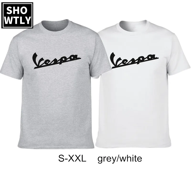 

Showtly 2019 Funny Vespa T-shirt Cotton Summer Short Sleeve Round Neck Tees