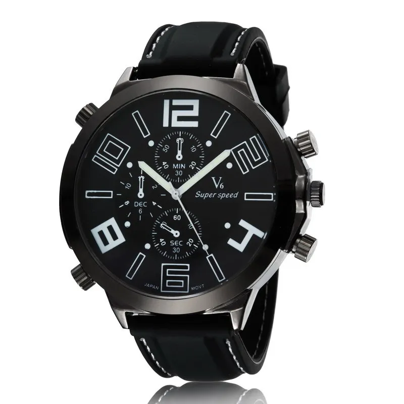2017 New Arrival V6 Brand big dial Men watch military fashion watches high quality quartz sports wristwatches gift drop shipping 2017 New Arrival V6 Brand big dial Men watch military fashion watches high quality quartz sports wristwatches gift drop shipping