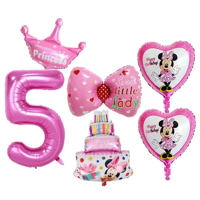 6pcs kids 5th birthday balloons set number 5 foil balloons for baby images of birthday balloons