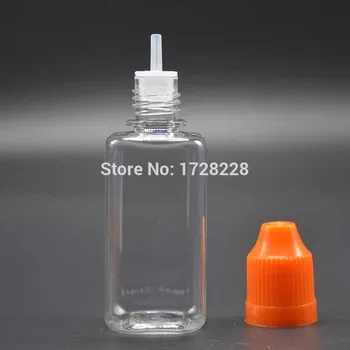 

10500 pcs Alibaba China Essential Oil 30ml Square Bottle Plastic Dropper Bottle With Childproof Safety Cap Long Tip