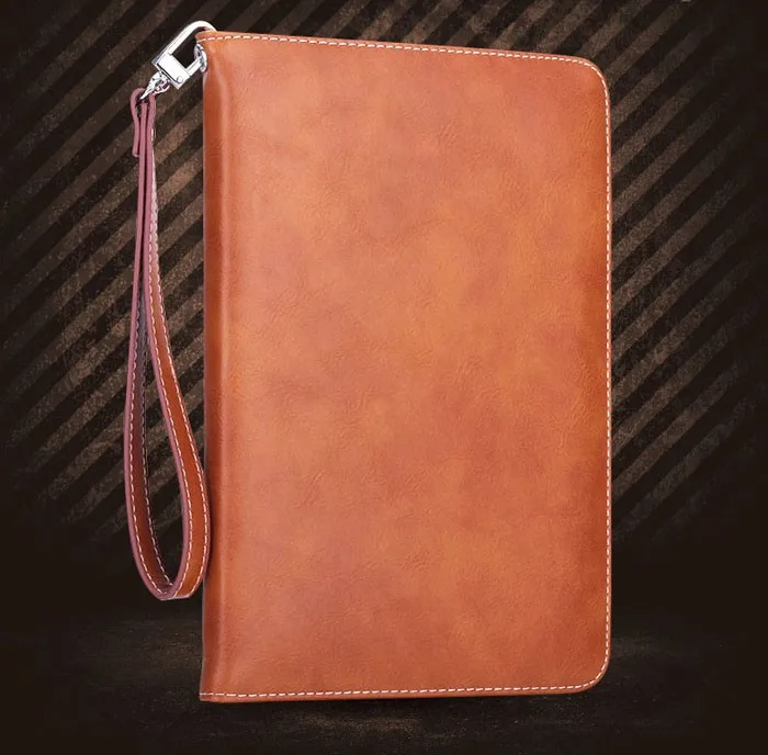 Top Grade Retro Business Striped Leather Case for iPad Ultrathin Handheld Stand Card Smart Cover for Apple iPad  (11)