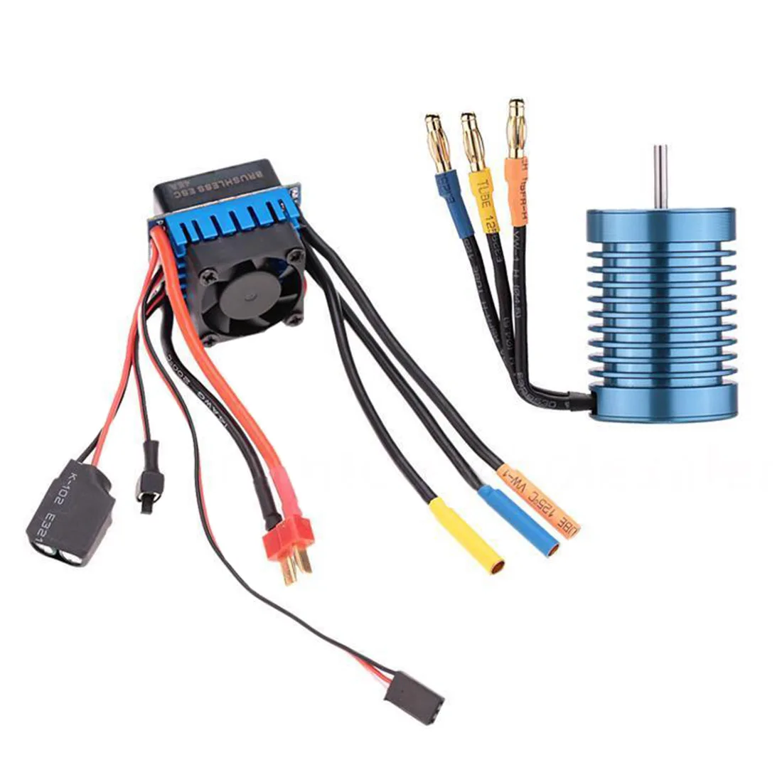 

3650 4370KV 4P Sensorless Motor with 45A Brushless ESC for 1/10 RC Car