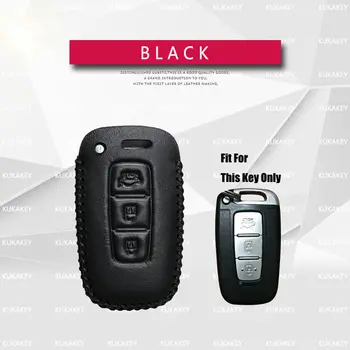 

For HYUNDAI Genuine Leather 3&4 Button Smart Car Key Case Cover For HYUNDAI ELANTRA IX35 SONATA 8 VELOSTER