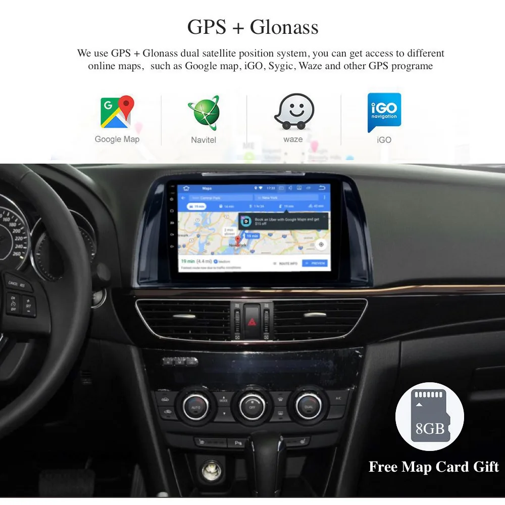 

Car Multimedia for Mazda 6 Atenza Autoradio 2013 - 2017 2 din android 9.0 Headunit with 4gb ram WIFI GPS DAB USB support BOSE