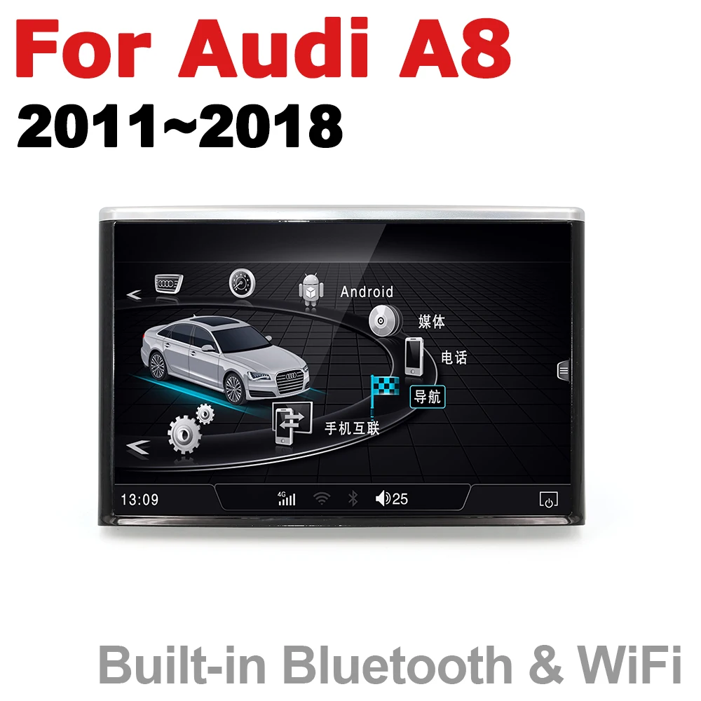 Flash Deal 8 inch Andrid 7.0 up Car Multimedia Player For Audi A8 4H 2011~2018 MMI radio gps Navi Map WiFi original style Bletooth 5