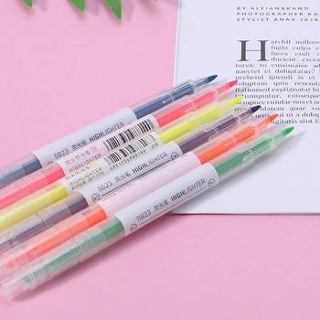 

6Pcs Dual Head 6 Colored Highlighter Pen With Invisible Ink For School Office