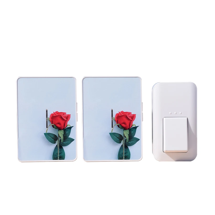

1 Button + 2 Receivers Wireless Doorbell No Battery Button Waterproof 110M Long Range 38 Ringtunes Loud Sound Free Shipping