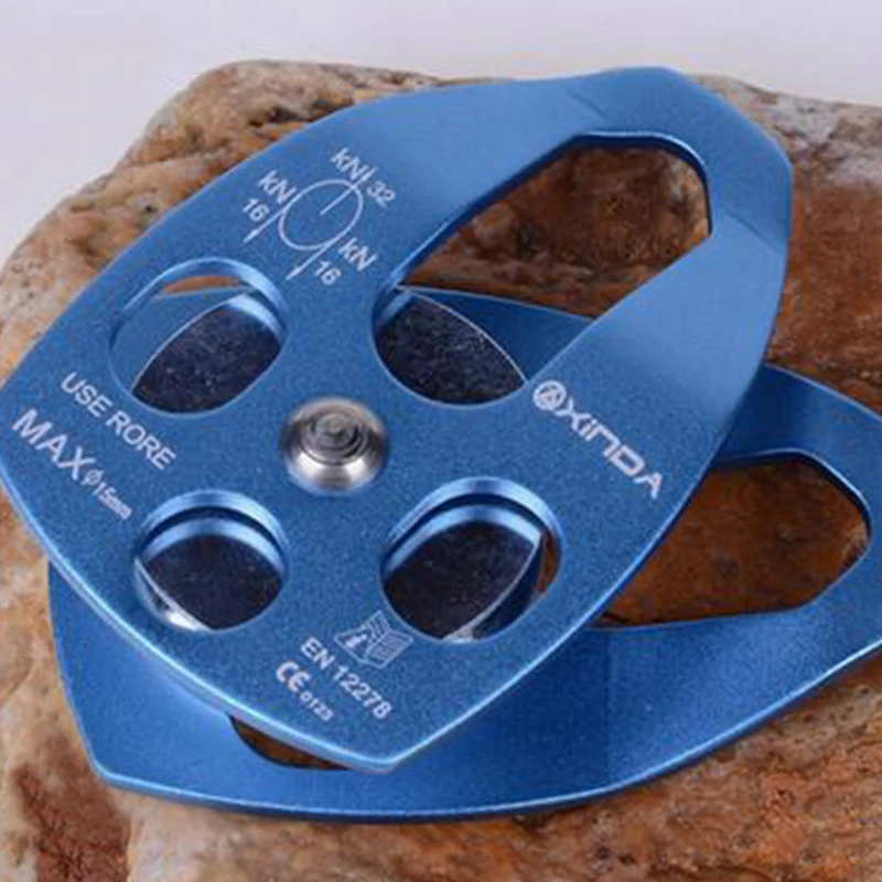 32kN Large Rescue Pulley for Hauling System Lifting Tools Climbing Arborist