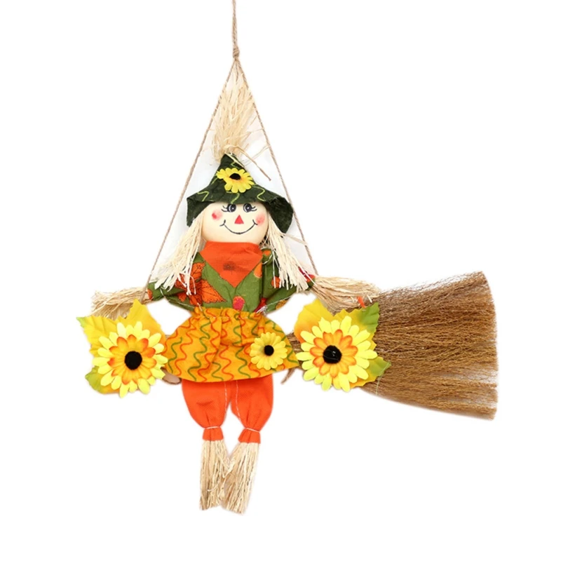 Halloween Household Hanging Decoration Flying Broom Witch Doll Hanging DIY Decoration For Party Bar