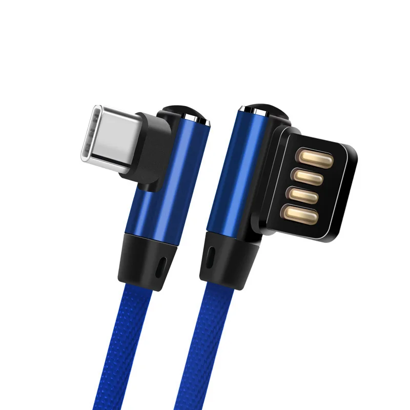 Micro USB кабель 2A быстрое зарядное устройство шнур 90 градусов локоть нейлоновый
