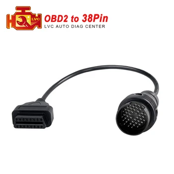 

2018 for Iveco 38pin truck cable OBD1 to obd2 16pin lead diagnostic interface 38 pin OBDII extension cord lead Free Shipping