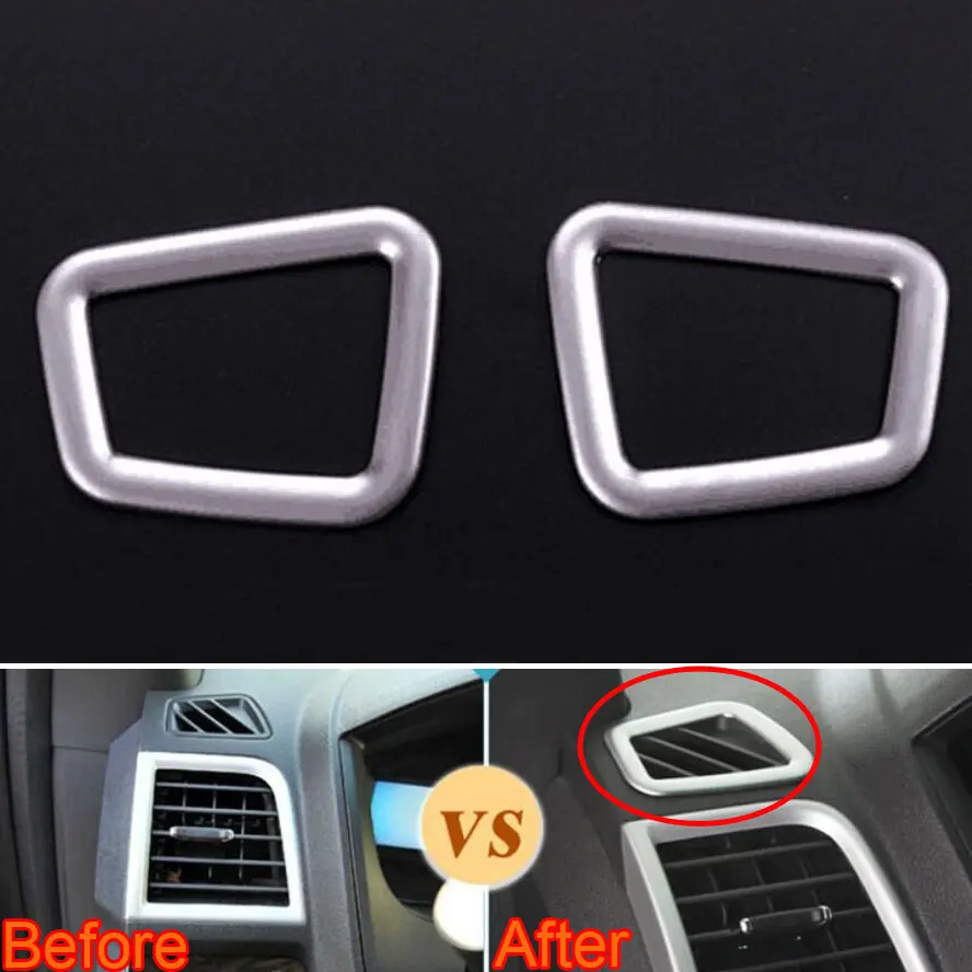 2pcs/set ABS Matt Dashboard Front Air Vent Outlet Cover Trim Frame