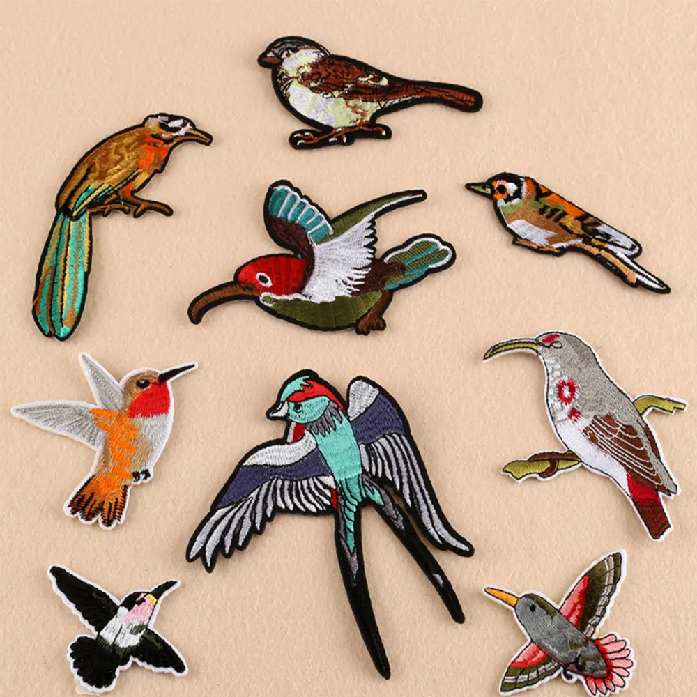 10pc Birds Patch Embroidery Iron on Patches for Clothes Diy Accessory