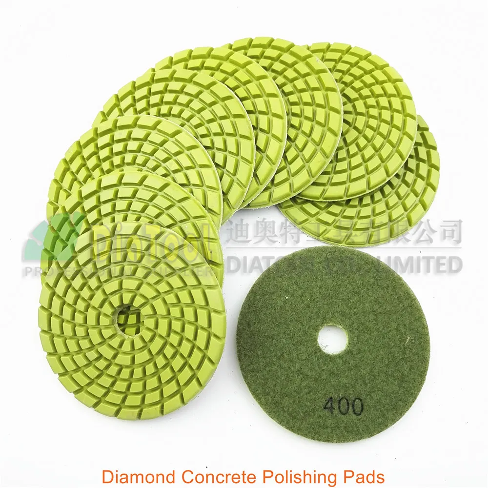 

SHDIATOOL 9pcs 4inch Diamond resin bond concrete polishing pads #400 Renew Sanding discs