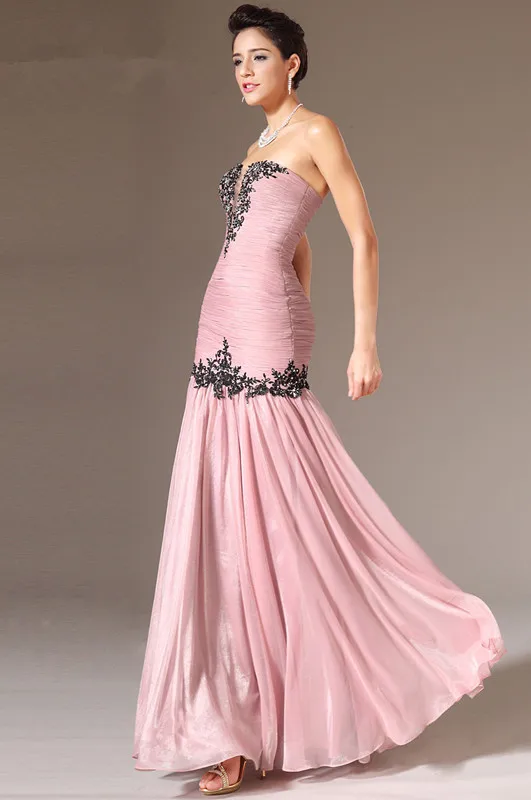 Freeshipping-New-Strapless-Straight-Gown-Appliques-Floor-Length-Silk-Chiffon-Prom-Dress (2)